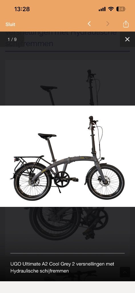 UGO Ultimate vouwfiets, Fietsen en Brommers, Overige merken, 20 inch of meer, Heren, Versnellingen
