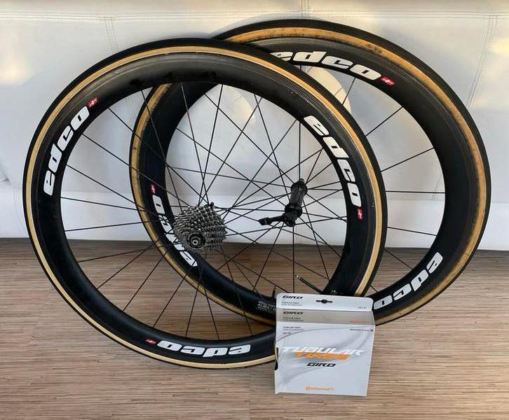 Edco Carbon Wielen - Velgrem, Tubulars + Extra Band, Overige merken, 28 inch, Gebruikt, Carbon