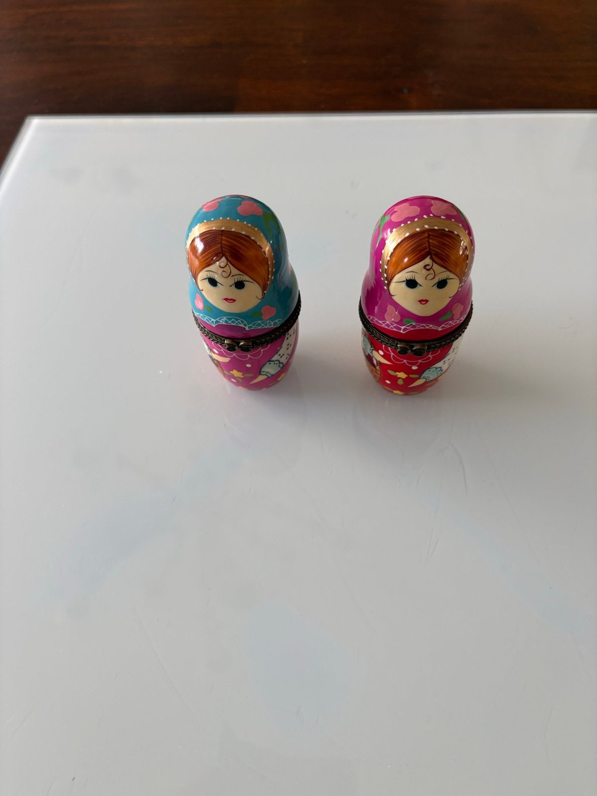 Set van 2 Matroesjka poppetjes - sieradendoosjes, Ophalen of Verzenden, Gebruikt
