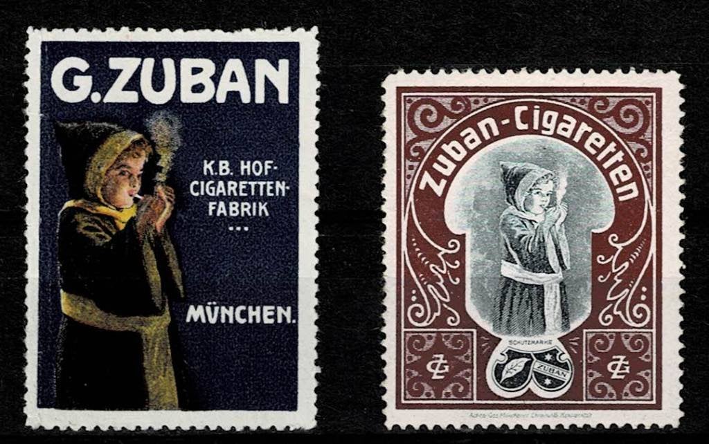 sluitzegels Duitsland ZUBAN CIGARETTEN, Ophalen of Verzenden, Overige thema's
