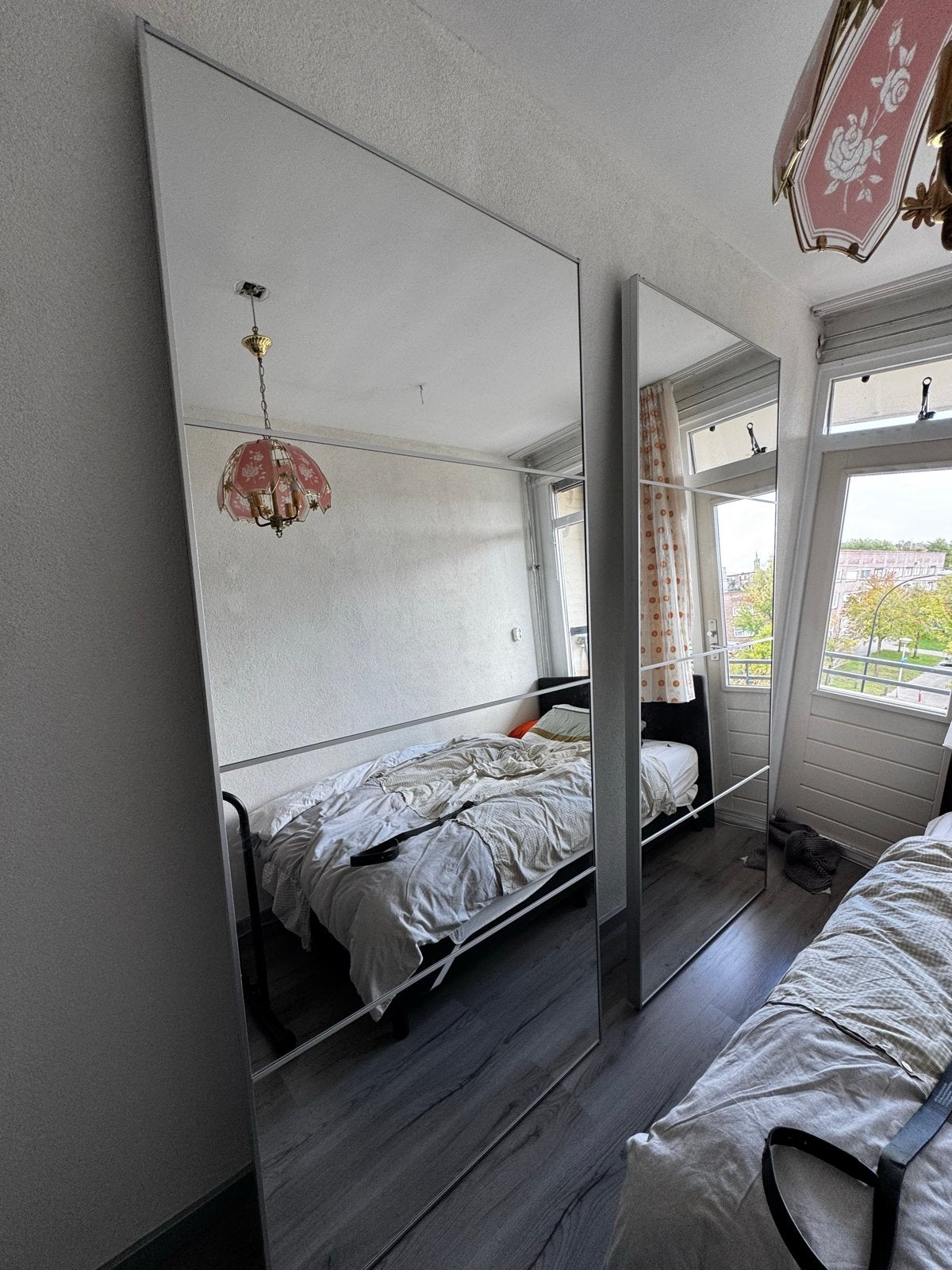 IKEA PAX Schuifdeuren met spiegel (2 stuks), Huis en Inrichting, Ophalen, 100 tot 150 cm, 200 cm of meer, Minder dan 25 cm