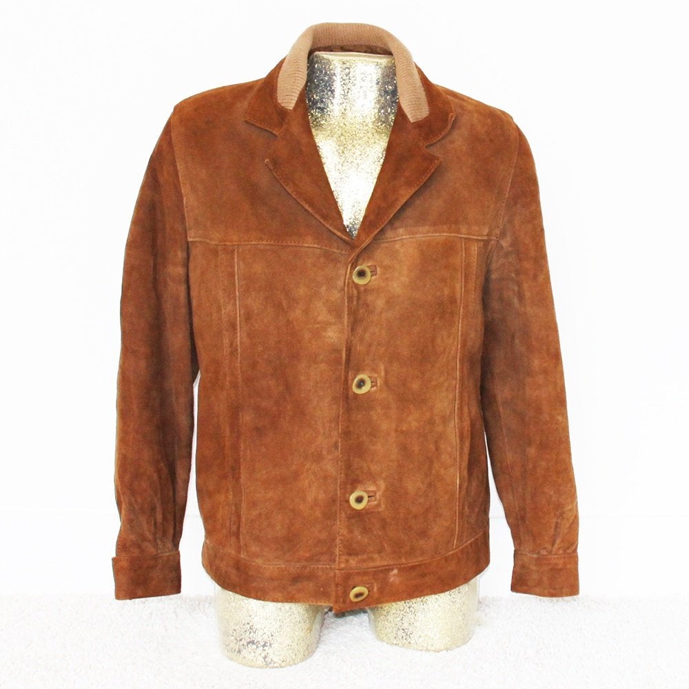 Zeer Mooie Suede/Leren Vintage Dames Jas (M) € 65,-, Maat 38/40 (M), Bruin, Ophalen of Verzenden, Zo goed als nieuw
