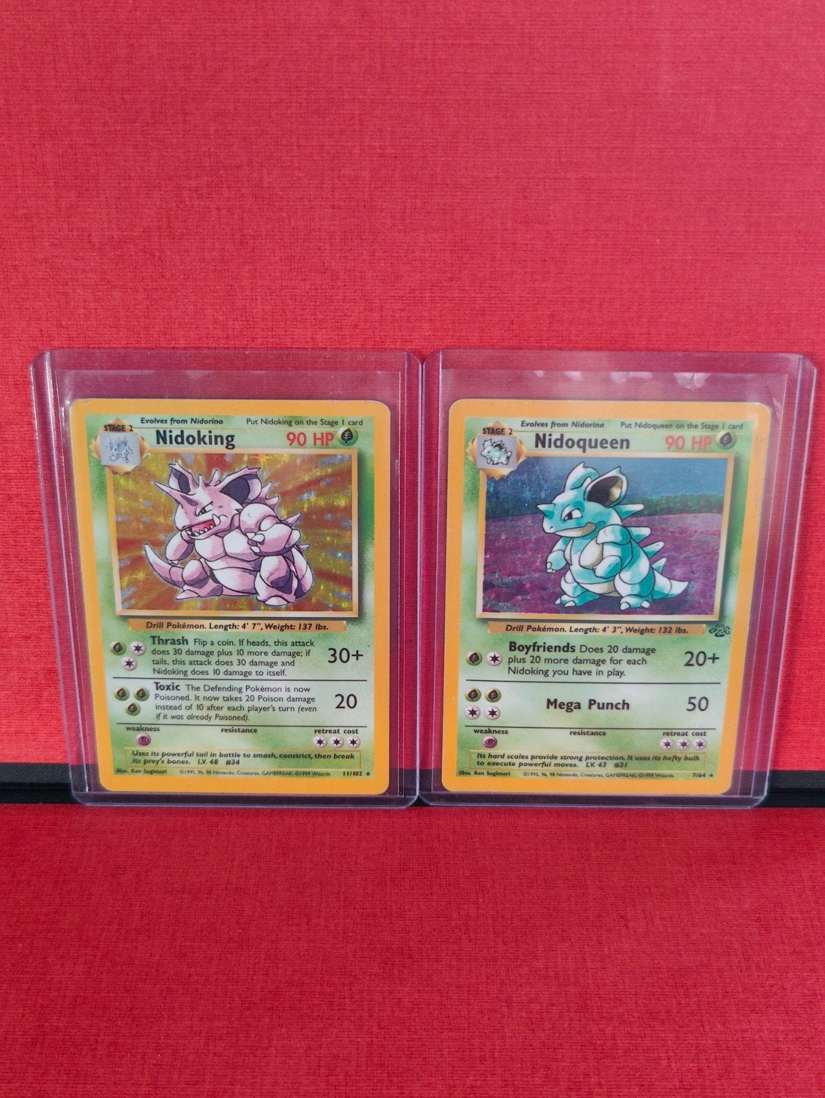Pokemon kaarten Nidoking Holo en Nidoqueen Holo ️1999, Ophalen of Verzenden, Gebruikt