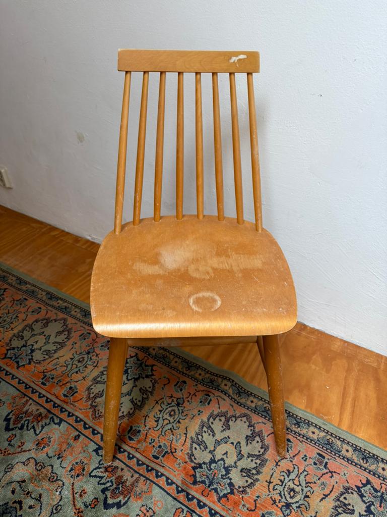 Vintage houten stoel - Spijlenstoel, Antiek en Kunst, Ophalen