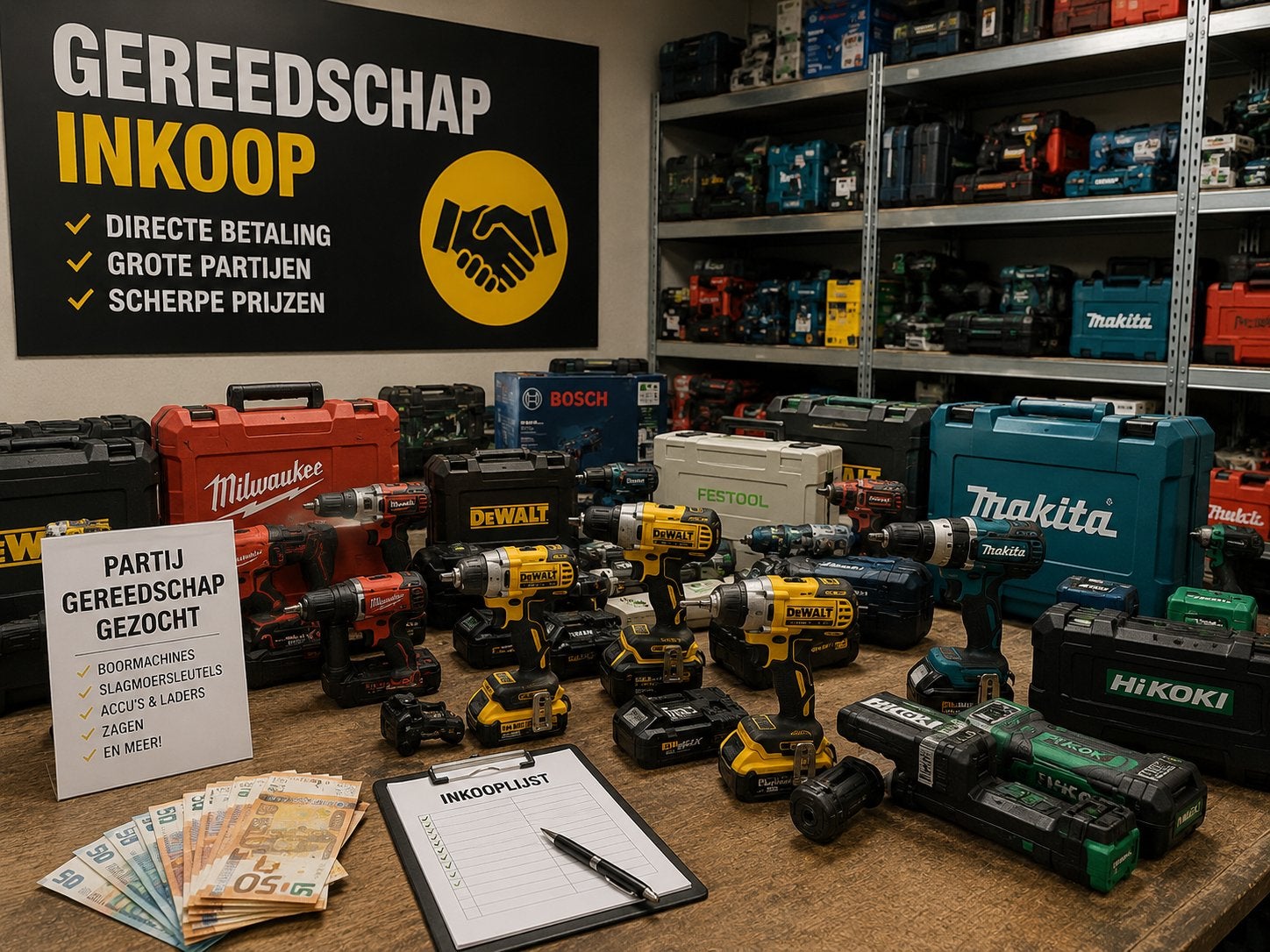 Gereedschap Inkoop | Milwaukee Makita Bosch DeWalt, Ophalen of Verzenden, Zo goed als nieuw