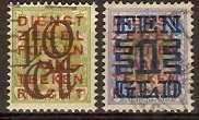 Nederland NVPH nr 132/3 gestempeld Opruimingsuitgifte 1923, Ophalen of Verzenden, T/m 1940, Gestempeld
