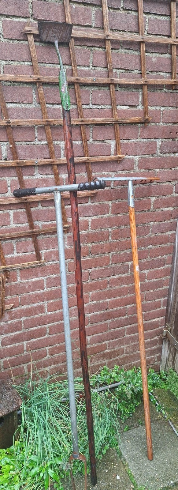 Tuin gereedschap set: Schoffel, Hark en Onkruidsteker, Ophalen, Gebruikt, Schoffel