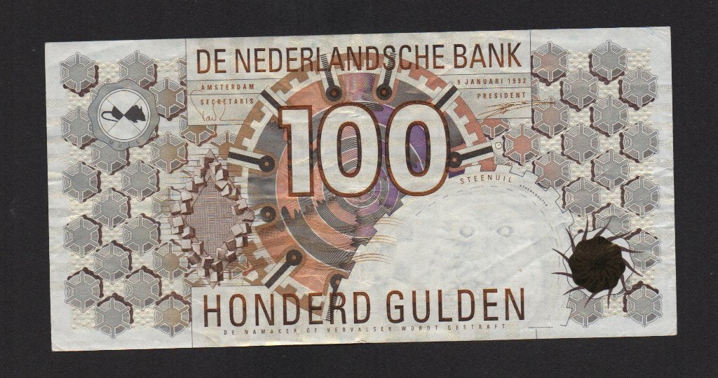 100 Gulden Biljet 1992 Donkere Streepjescode Net Fris Biljet, Postzegels en Munten, Bankbiljetten | Nederland, Los biljet, 100 gulden