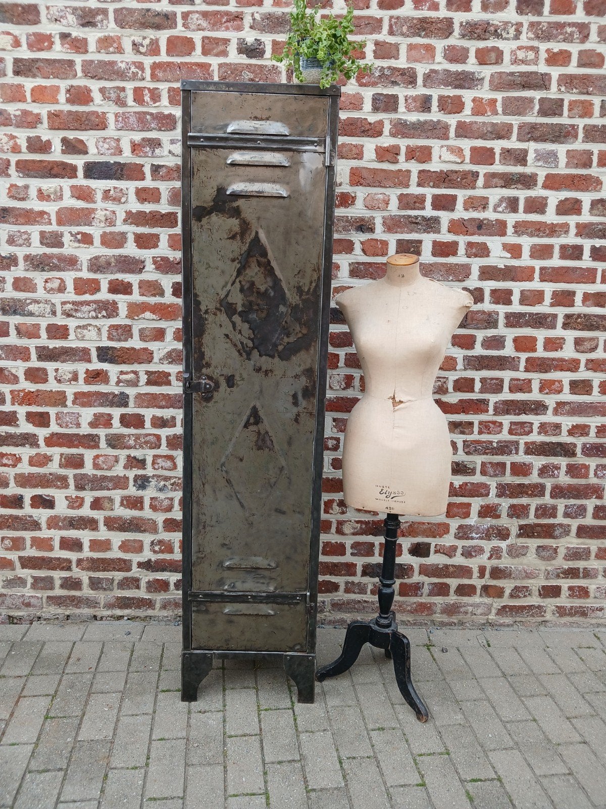 Vintage Franse lockerkast vestiare wieber ruit, Ophalen