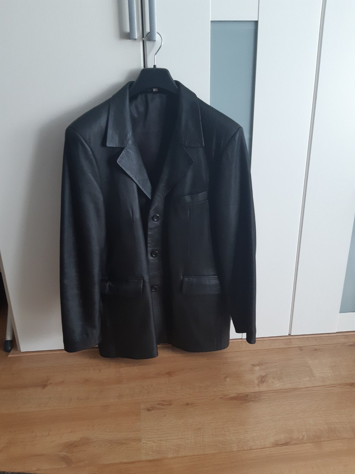Zwart nappa leder colber, Ophalen, Zo goed als nieuw, Maat 48/50 (M), Zwart