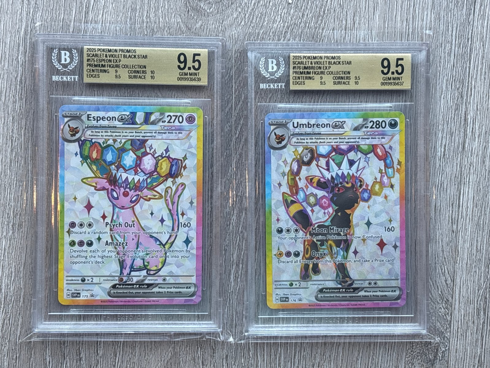 Pokémon Espeon & Umbreon prismatic evolutions BGS 9,5, Hobby en Vrije tijd, Verzamelkaartspellen | Pokémon, Ophalen of Verzenden