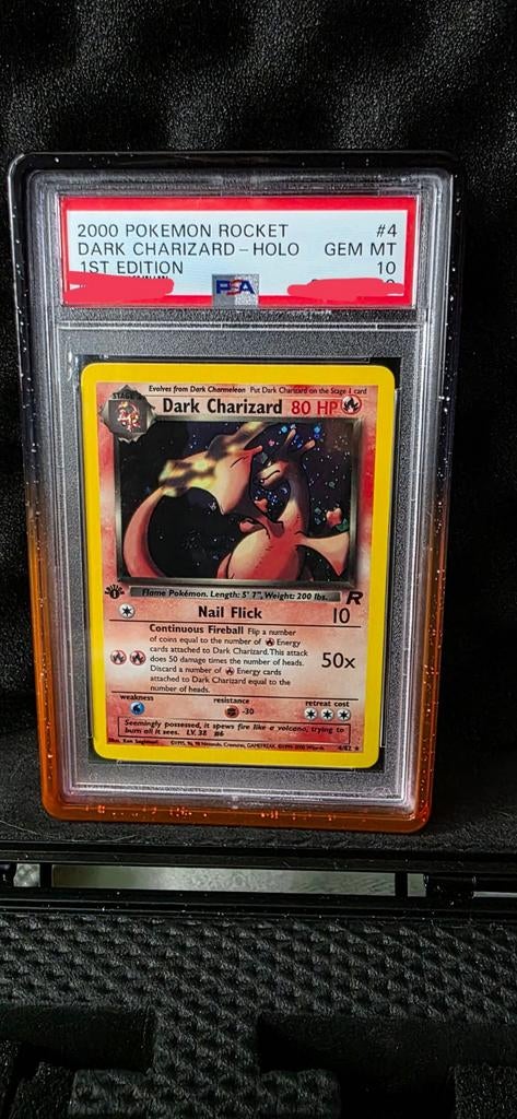 Dark charizard 1st edition Holo PSA 10, Ophalen of Verzenden, Nieuw, Losse kaart, Foil