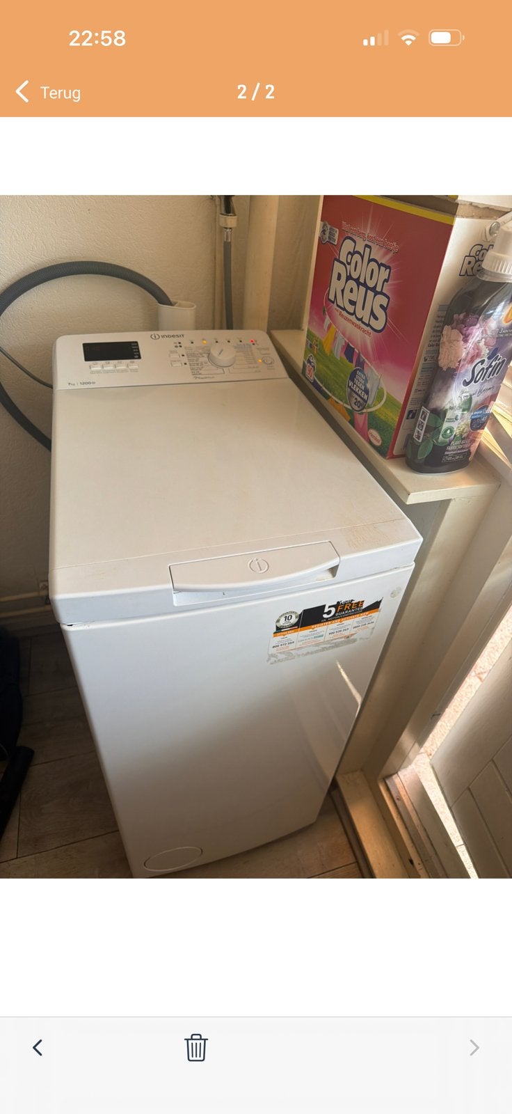 Wasmachine, Witgoed en Apparatuur, Wasmachines, Ophalen, Zo goed als nieuw, 1200 tot 1600 toeren
