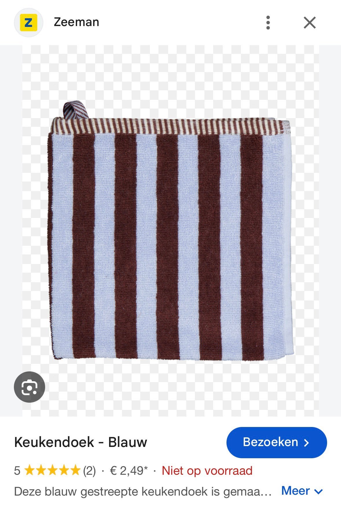 Keukendoek Zeeman (gezocht!), Ophalen of Verzenden, Nieuw, Blauw