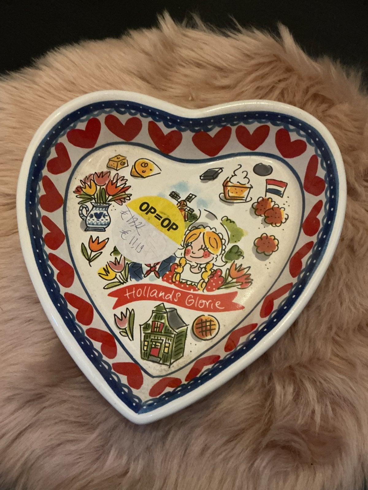 Blond Amsterdam Hollands Glorie Hartvormige Schaal, Porselein of Keramiek, Schaal, Ophalen of Verzenden, Zo goed als nieuw