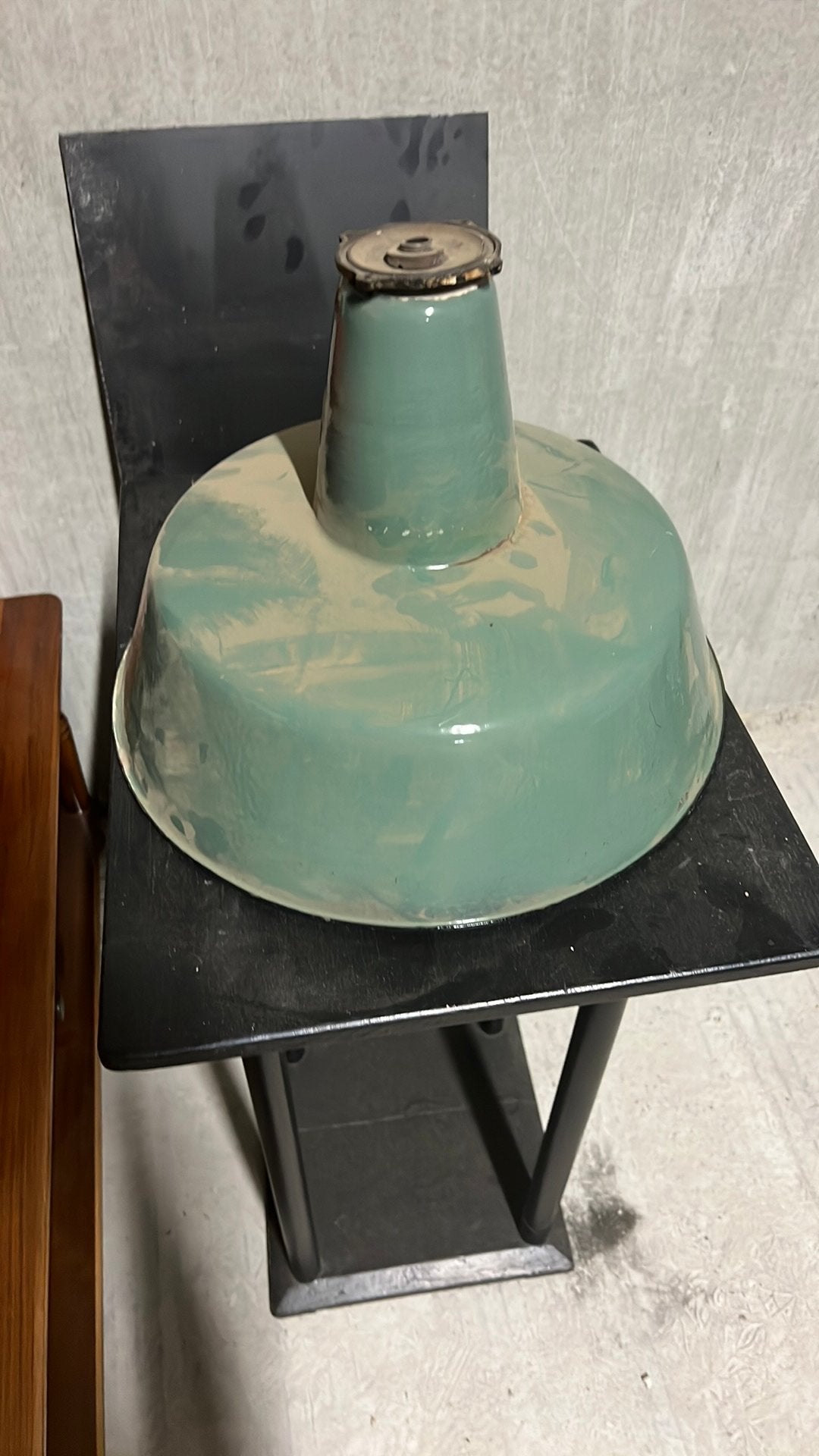 Emaille hanglamp kap, Ophalen