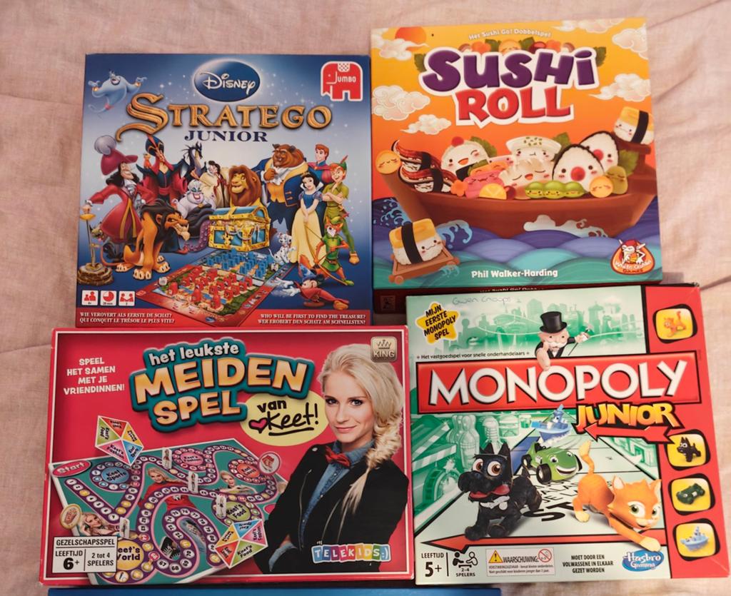Stratego Junior, Sushi Roll, Monopoly Jun, Vijf spelers of meer, Ophalen of Verzenden, Gebruikt, Jumbo, Hasbro, White Goblin Games, King
