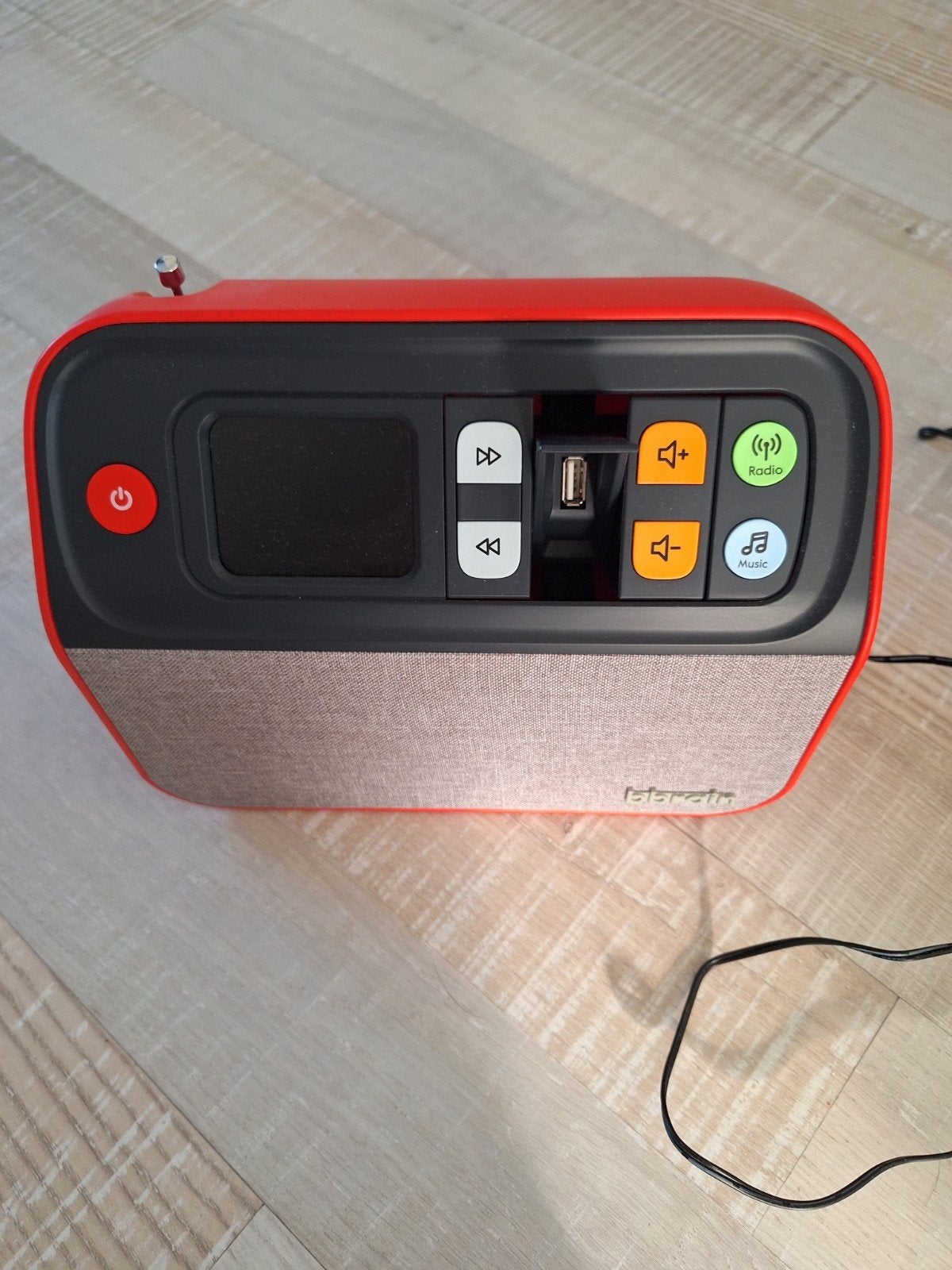 Bbrain Radio - Rood/Grijs - zo goed als nieuw, Audio, Tv en Foto, Ophalen, Zo goed als nieuw, Radio