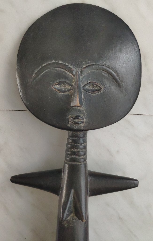 Vintage Ashanti vruchtbaarheidspop Ghana 35 cm zwangerschap, Antiek en Kunst, Kunst | Niet-Westerse kunst, Afrika, 35 cm, Ophalen