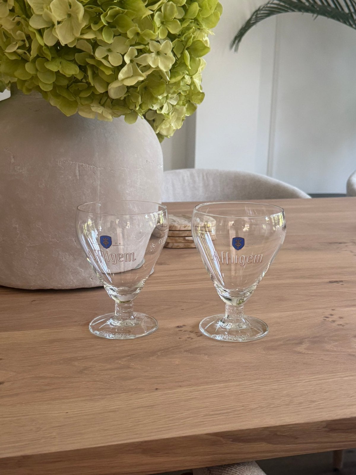 Twee gratis bierglazen Affligem, Ophalen, Zo goed als nieuw, Bierglas