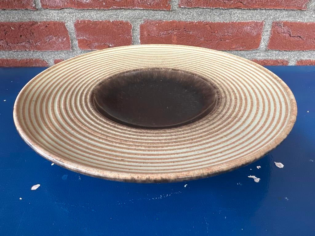 Vintage West-Germany Keramiek Schaal - Bruin/Beige, Antiek en Kunst, Ophalen of Verzenden