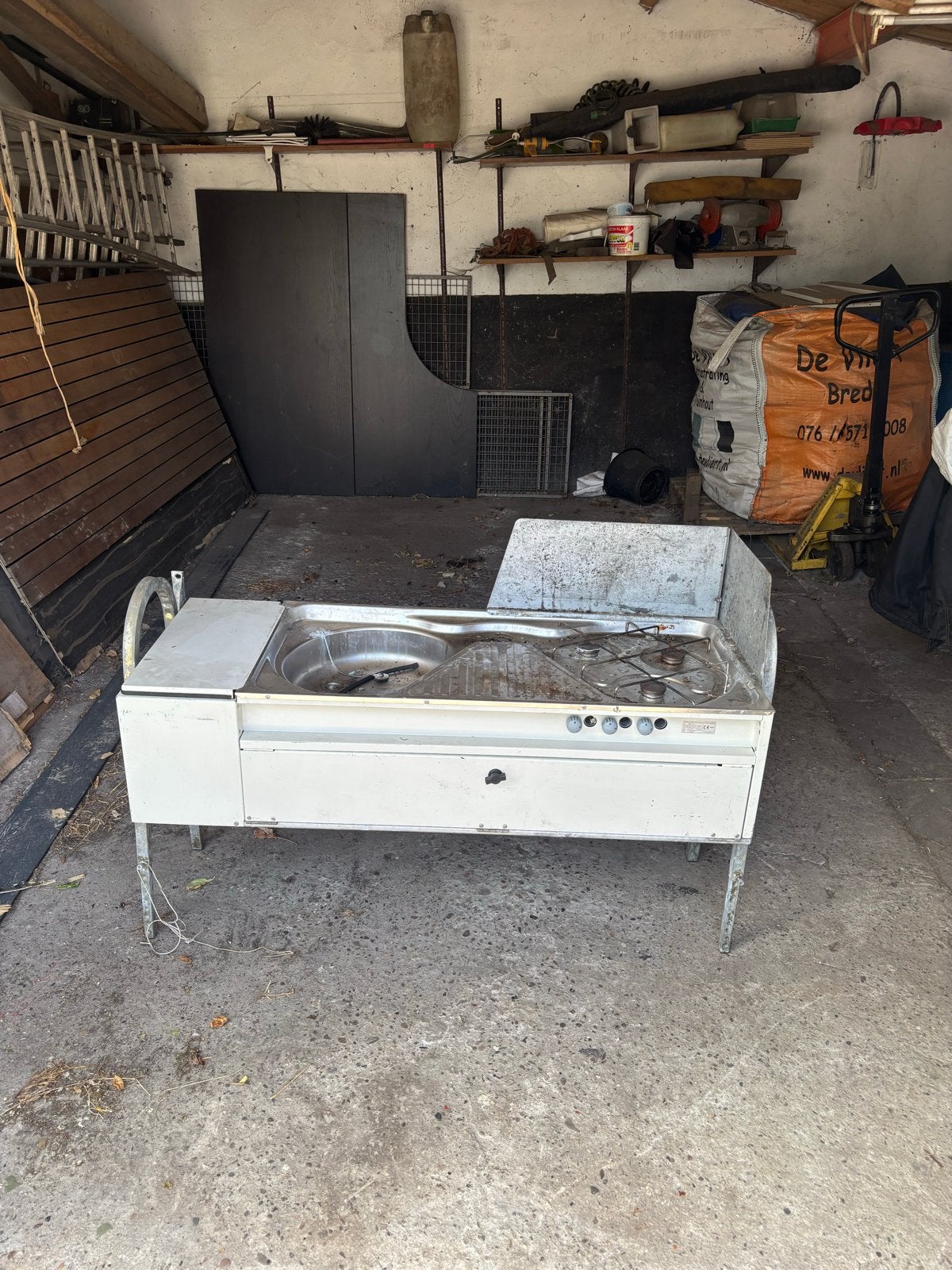 Campingkeuken met spoelbak en kookplaat, Ophalen, Gebruikt