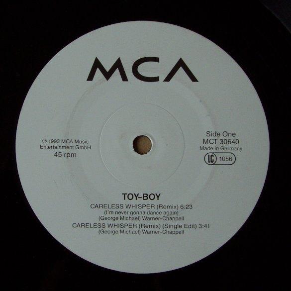 12"  Toy-Boy - Careless Whisper (2x)-One-sided disc (House), Ophalen, Zo goed als nieuw, 12 inch, Pop