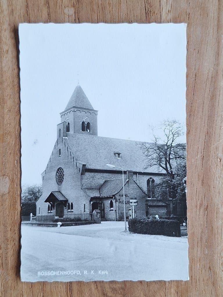 ak Bosschenhoofd R.K. Kerk, Verzamelen, Ophalen of Verzenden, 1960 tot 1980, Ongelopen, Noord-Brabant