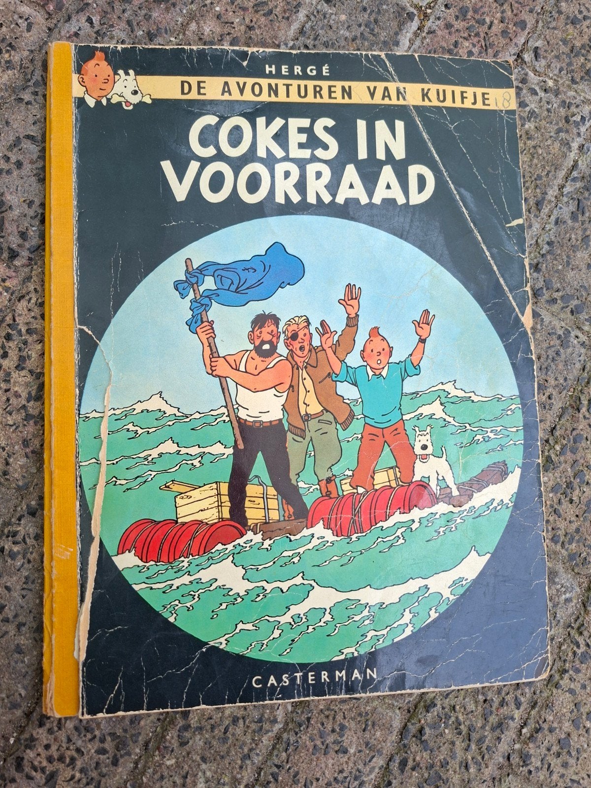 Kuifjes Cokes in voorraad uit 1958, Boeken, Gelezen, Eén stripboek, Ophalen of Verzenden, Hergé