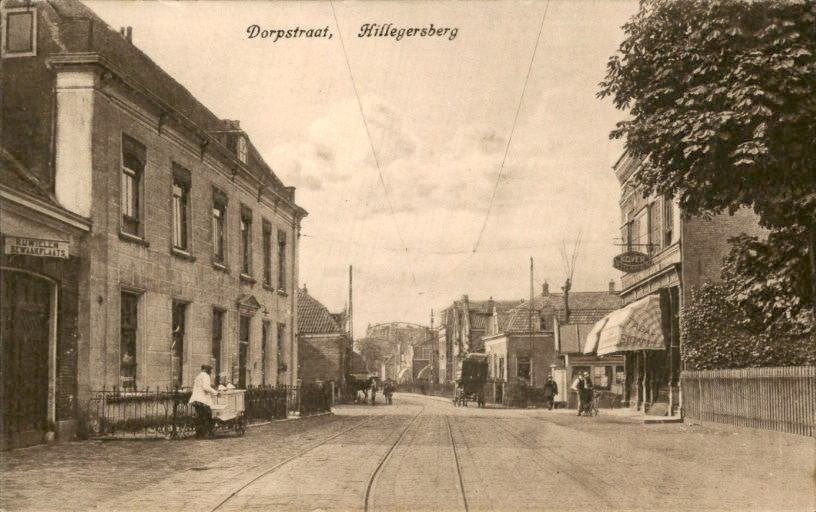 Hillegersberg - Dorpstraat - straatbeeld, Ophalen of Verzenden, Voor 1920, Ongelopen, Zuid-Holland