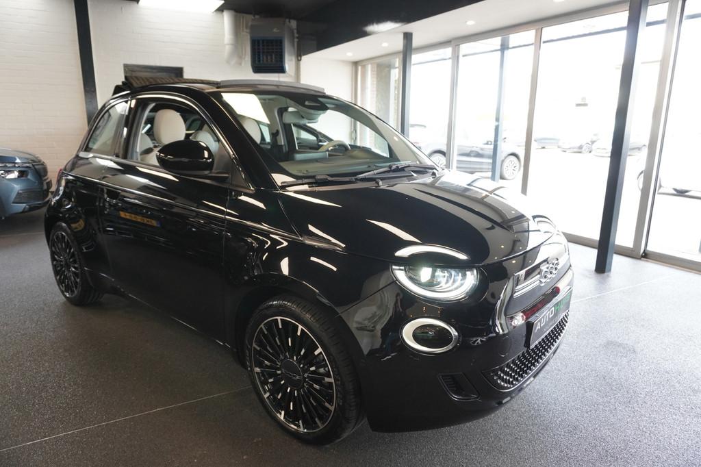 Fiat 500 C La Prima 42 kWh Cabriolet 360 Camera Lederen bekl, Auto's, Fiat, Gebruikt, Cabriolet, 4 stoelen, Leder