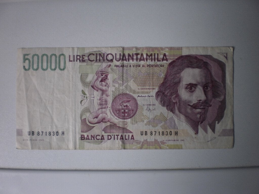 Italië - 50 000 Lire - Bankbiljet, Postzegels en Munten, Verzenden, Italië, Los biljet