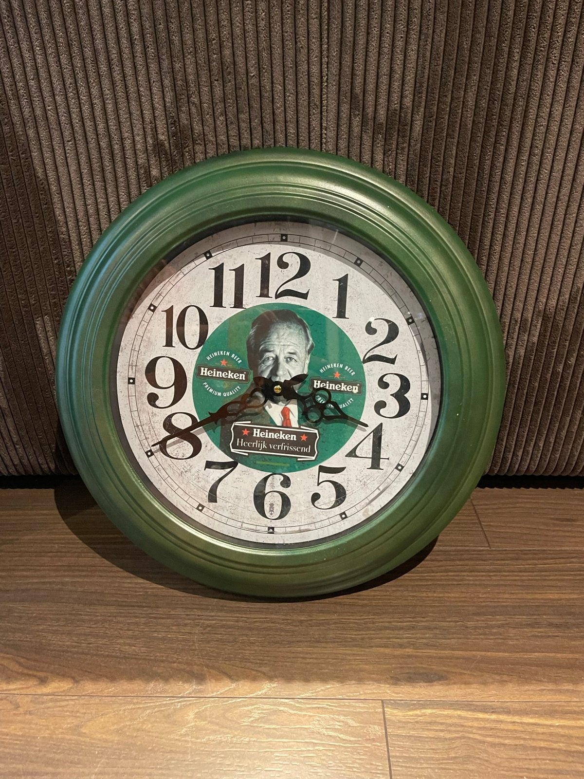 Heineken Wandklok - Groen, Ø 40 cm, Ophalen of Verzenden