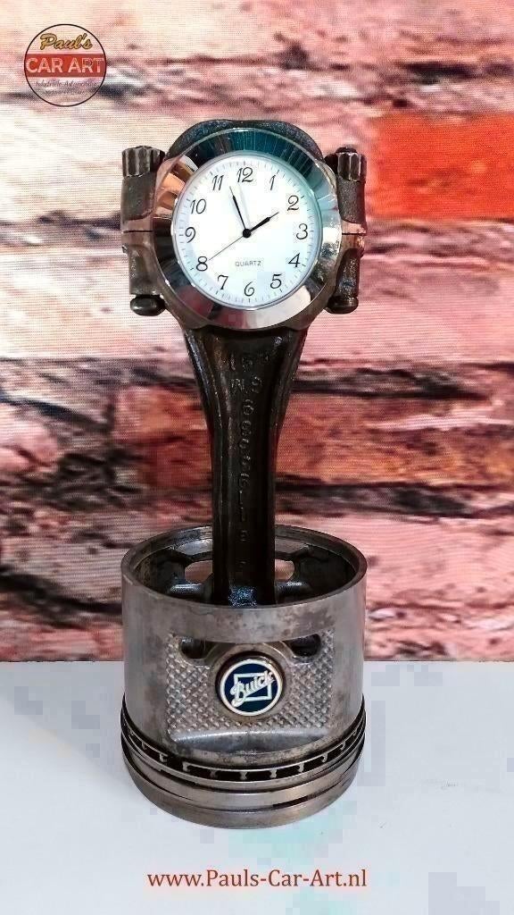 klok uurwerk auto zuiger piston clock mancave upcycling art, Ophalen of Verzenden