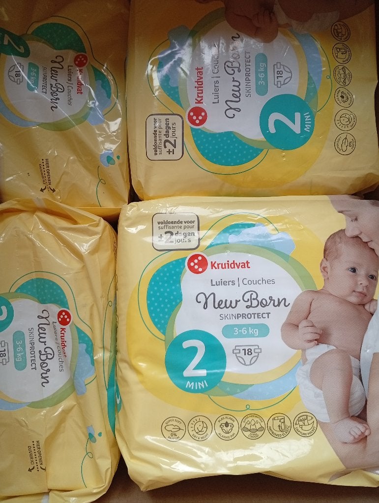6x Kruidvat NewBorn Mini Maat 2 Luiers Smallpack, Ophalen of Verzenden, Nieuw, Overige typen, Overige merken