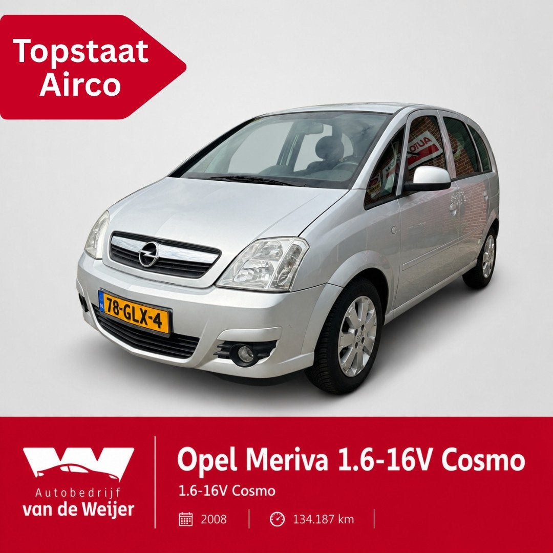 Opel Meriva 1.6-16V Cosmo Airco, Voorwielaandrijving, Gebruikt, Zwart, 4 cilinders