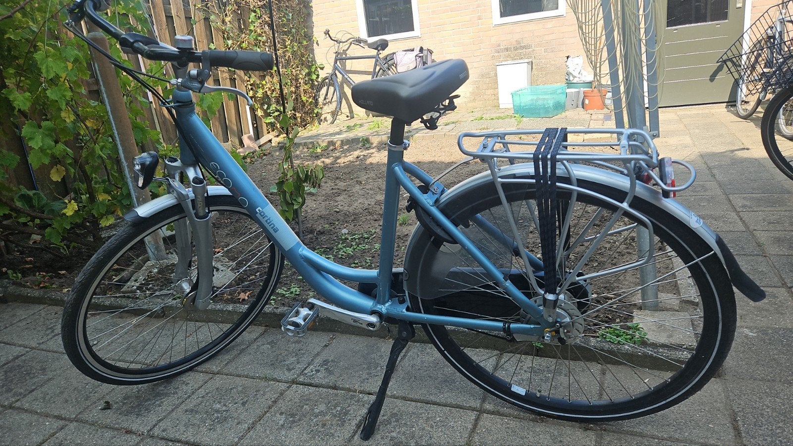 Cortina Eco Damesfiets - Lichtblauw, Lage Instap, 50 tot 53 cm, Trommelrem, Ophalen, Overige merken