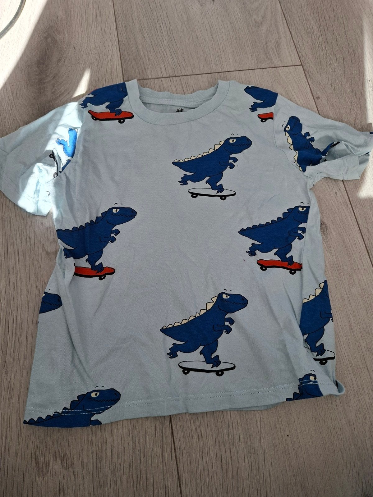 T-shirt met dino's van H&M, maat 98/104, Verzenden, H&M, Zo goed als nieuw, Shirt of Longsleeve