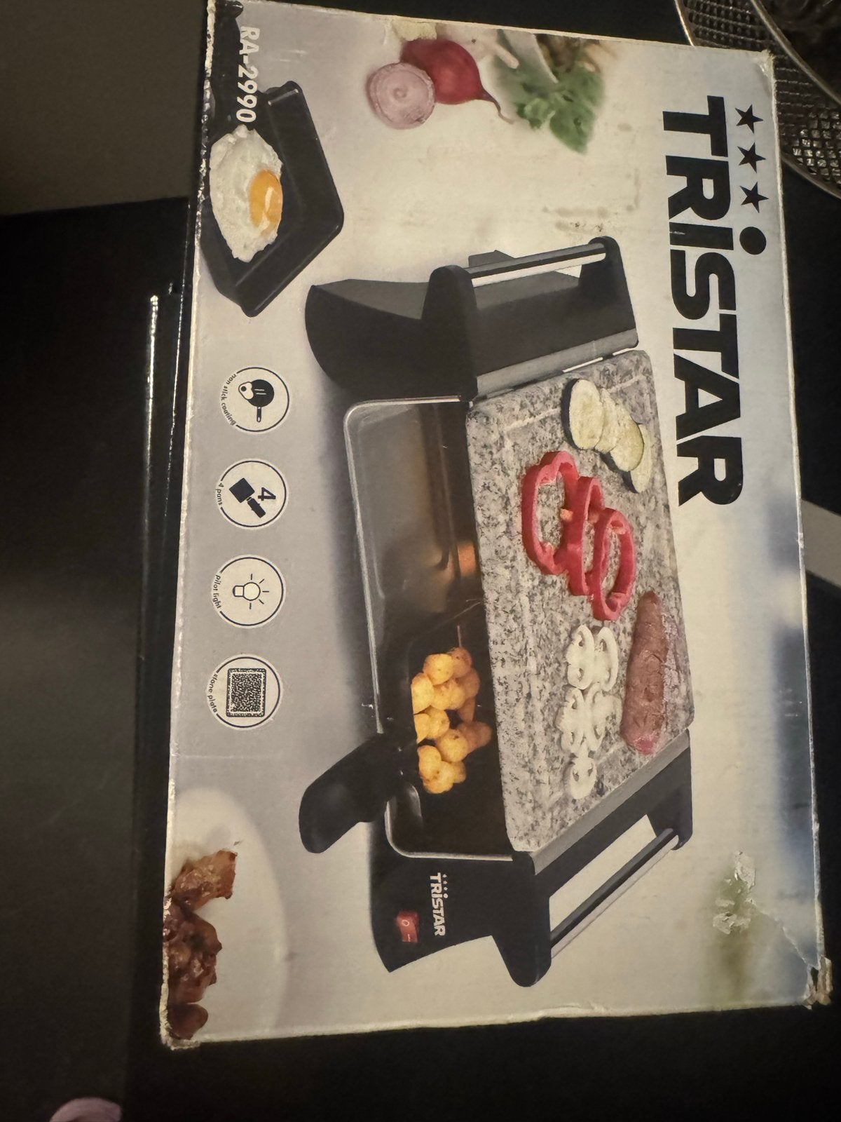 Tristar Raclette Steen Grill RA-2990 - 4 personen, Ophalen of Verzenden, Nieuw, Minder dan 4 personen