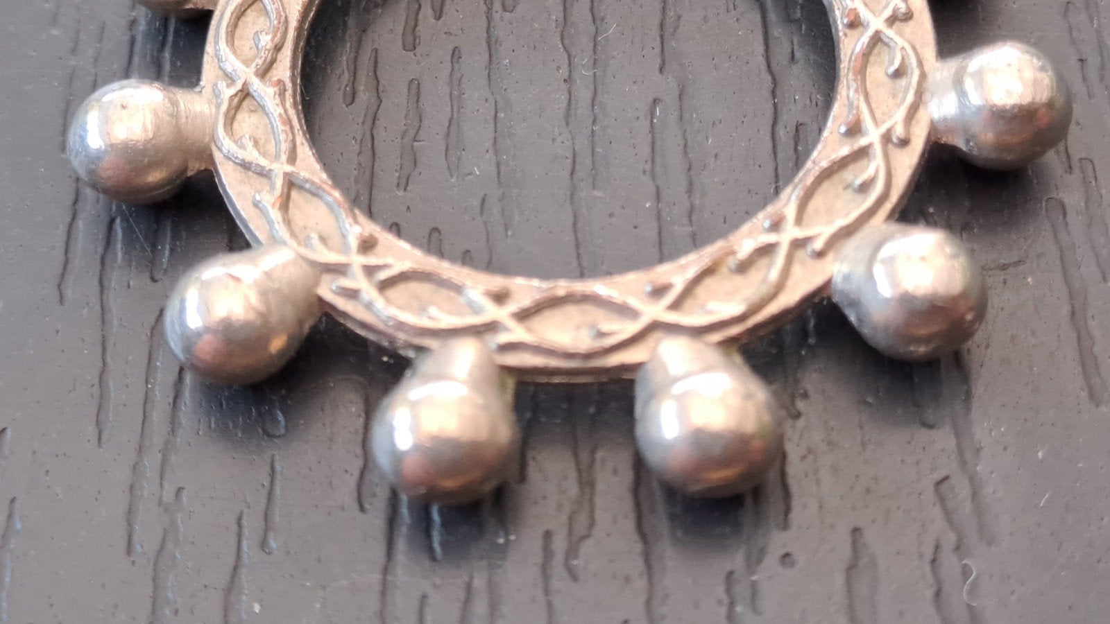 Vintage Rozenkrans Ring met Kruisbeeld - Italië, Antiek en Kunst, Ophalen of Verzenden