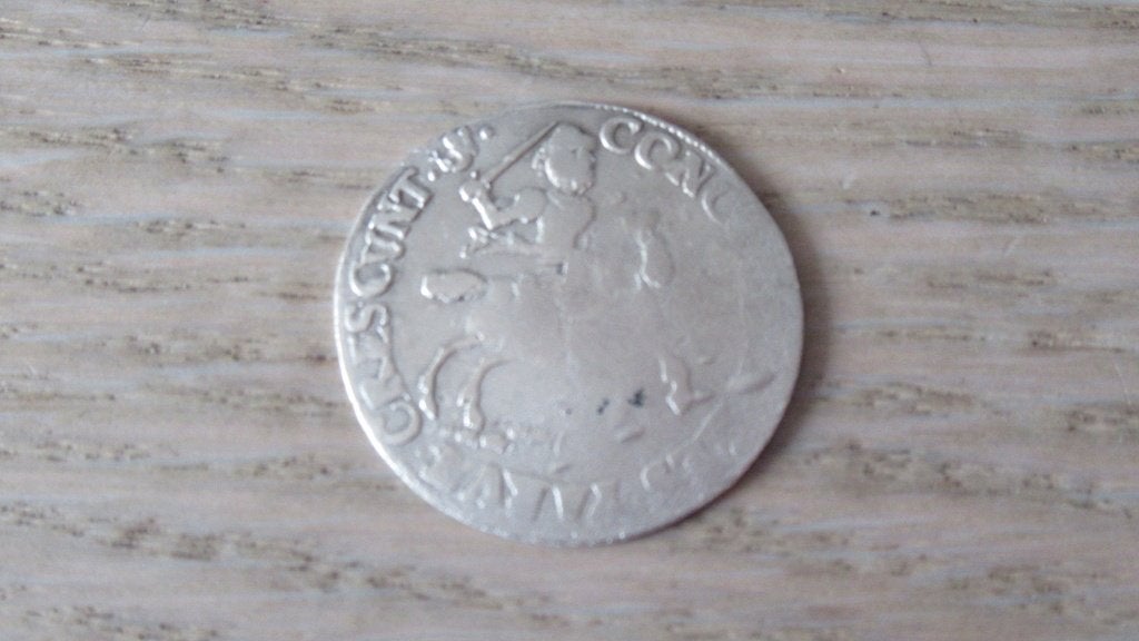 Zilveren rijderschelling Nijmegen  1691 / bodemvondst, Postzegels en Munten, Munten | Nederland, Vóór koninkrijk, Zilver, Losse munt