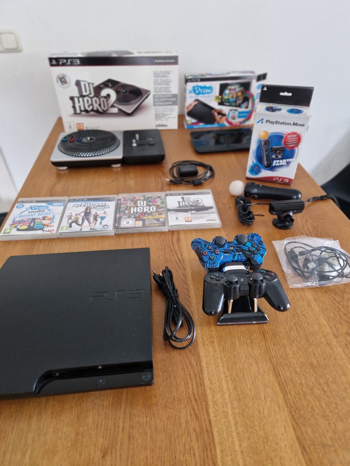 PlayStation 3 Slim 320GB met games en accessoires, Gebruikt, Met 2 controllers, 320 GB, Ophalen of Verzenden