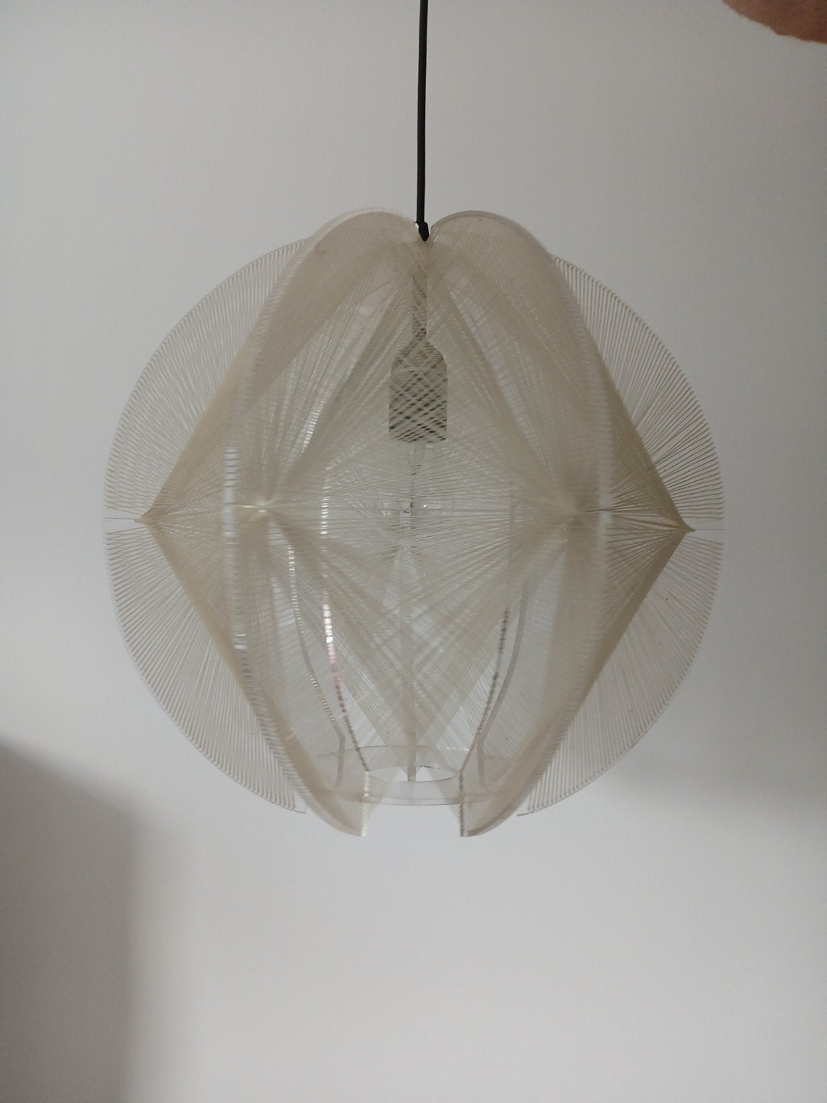 Vintage design Paul Secon, Swag spinnenweb space age hanglam, Huis en Inrichting, Ophalen, Kunststof, E27 (groot), Gebruikt