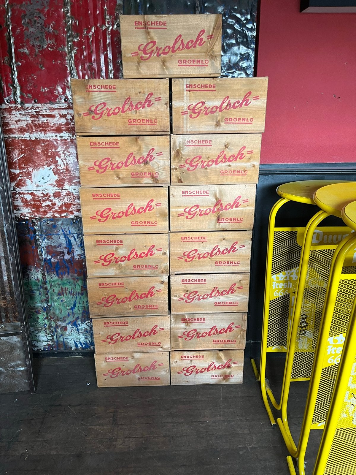 15 Grolsch houten kistjes - decoratief en functioneel, Ophalen