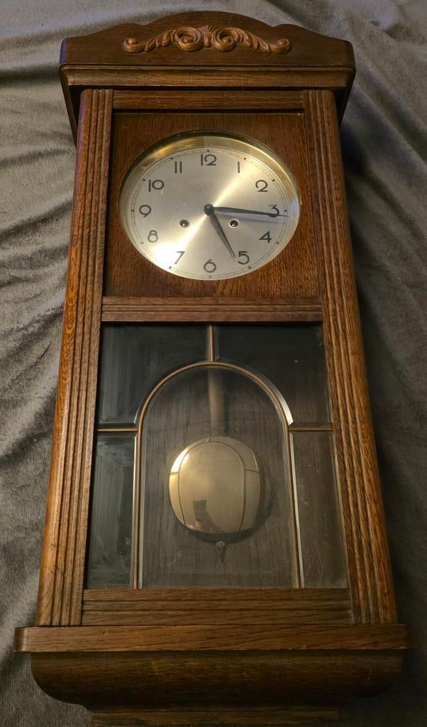 Vintage wandklok, klok kast, Ophalen