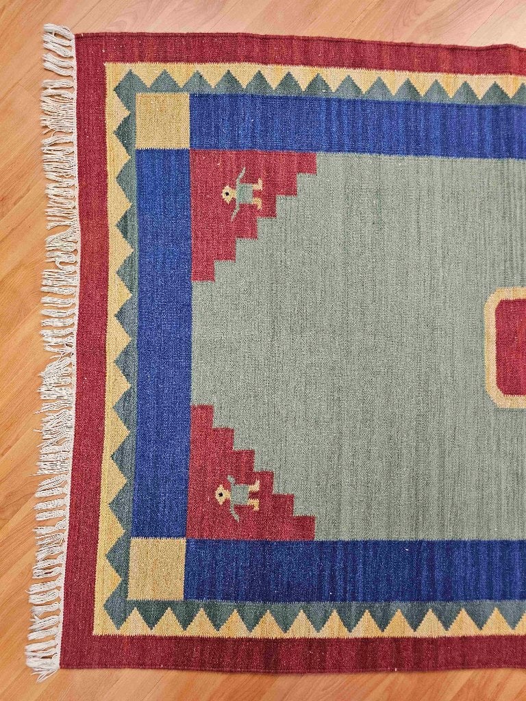 Handgeknoopt Kelim kleed 177/117 cm, Huis en Inrichting, 100 tot 150 cm, Etten-Leur, DJT@dejuistetoon.eu, Ophalen of Verzenden
