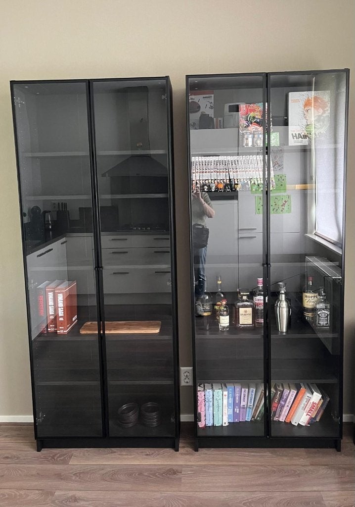 BILLY vitrinekast, Huis en Inrichting, Kasten | Boekenkasten, Ophalen, Met deur(en), 200 cm of meer, 50 tot 100 cm