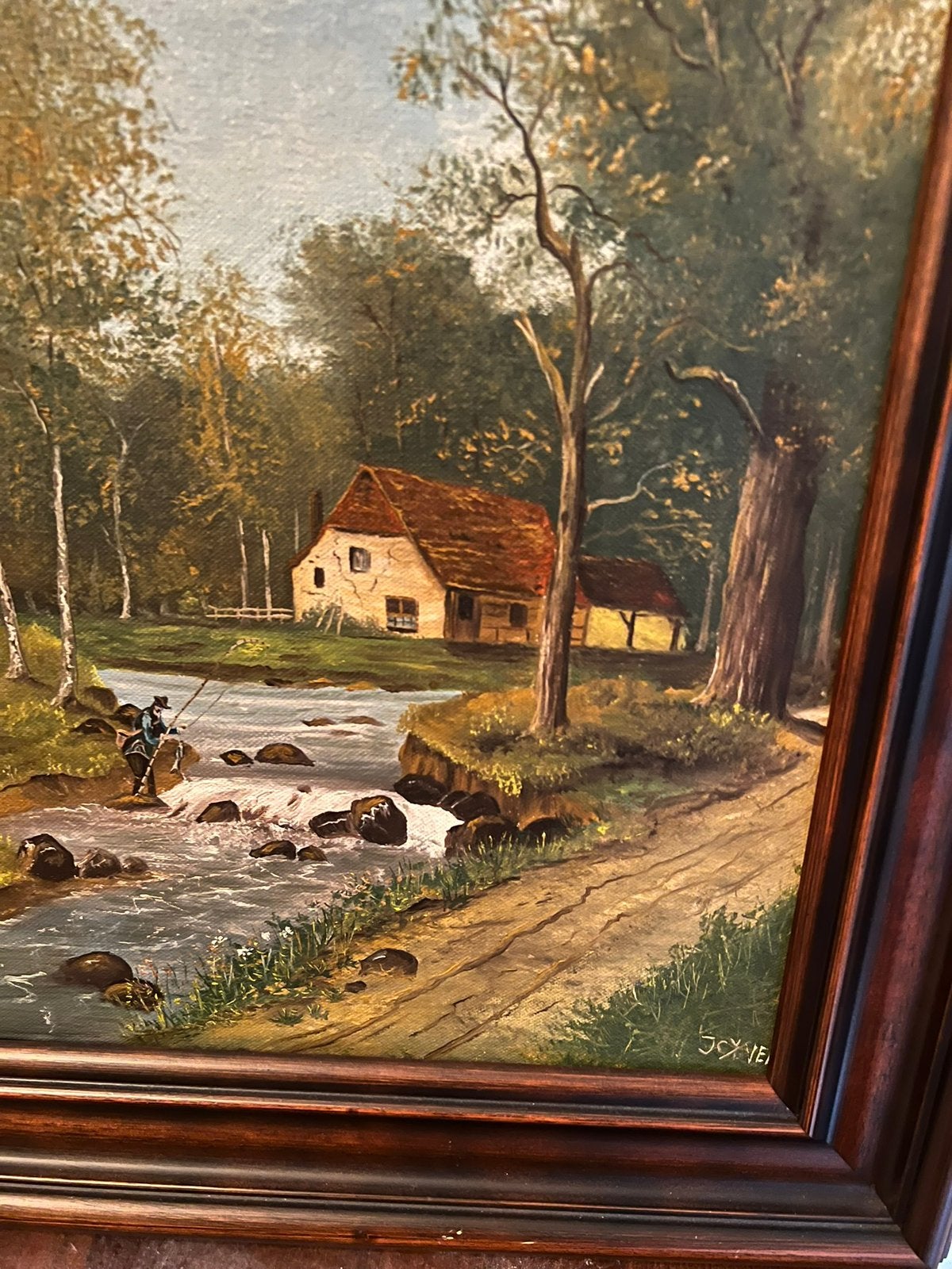 Oud olieverf schilderij. Afm. 57x42 cm.; doek 39x28 cm, Ophalen of Verzenden