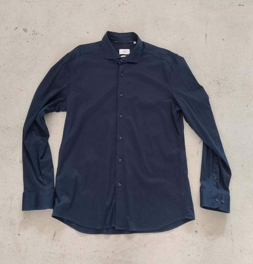Eterna 1863 Slim Fit overhemd - Donkerblauw, Eterna, Blauw, Ophalen of Verzenden, Zo goed als nieuw