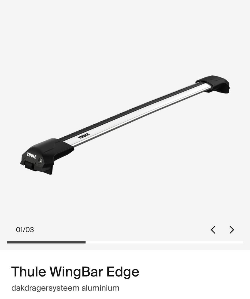 Thule Wingbar Edge, Auto diversen, Dakdragers, Ophalen, Zo goed als nieuw